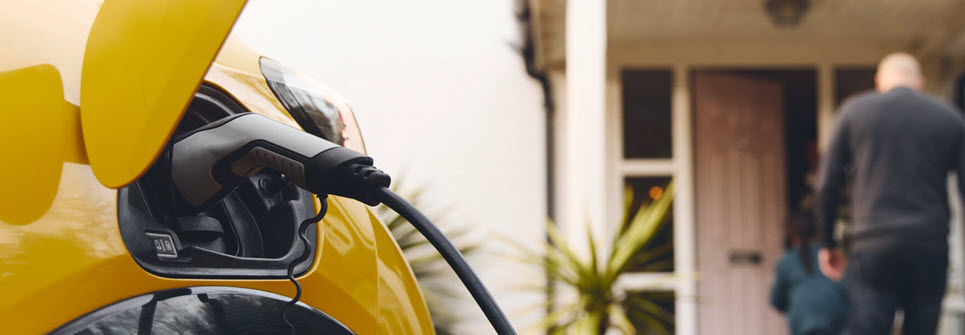 Electric vehicle charging outside an Edinburgh home.