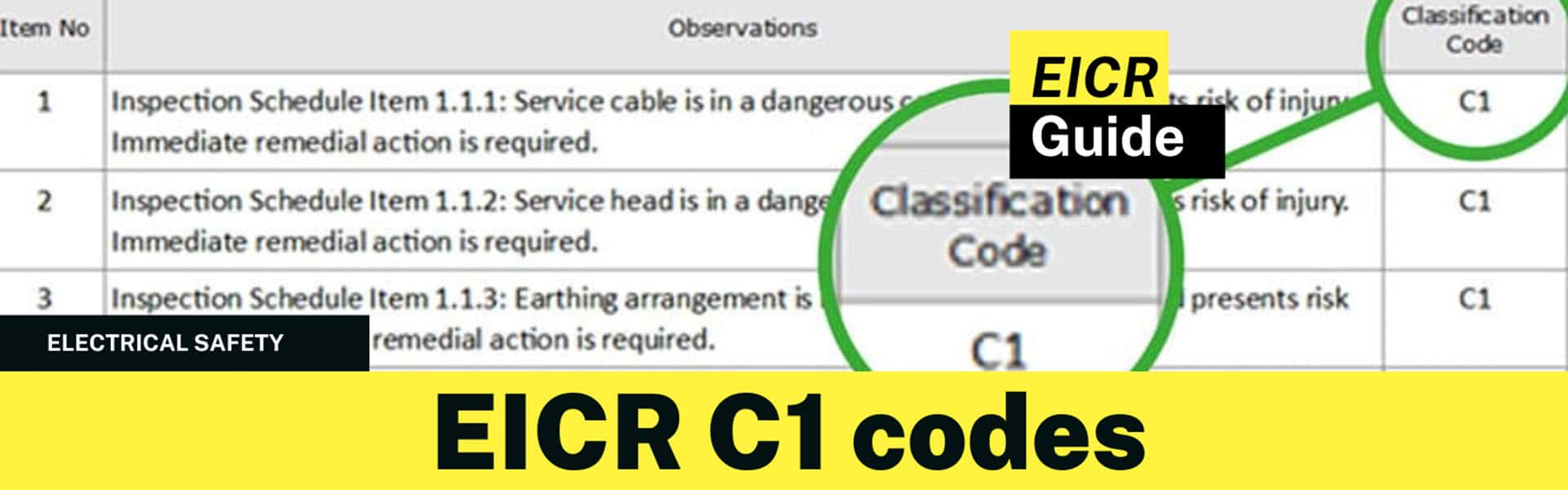 EICR C1 codes and what these fault codes mean.