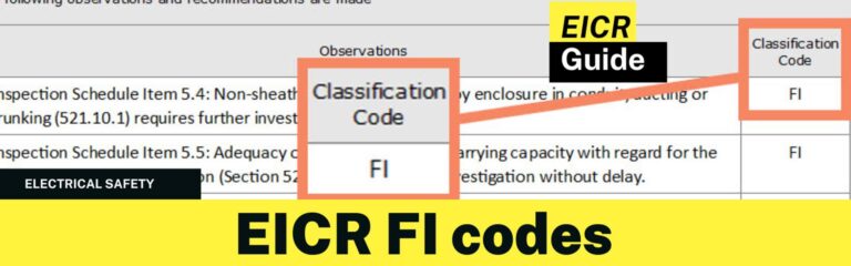 EICR FI codes - the meaning and examples of these EICR codes.